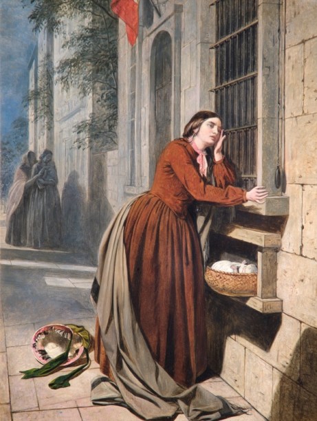 Henry Nelson ONeil, A Mother Depositing Her Child at the Foundling Hospital in Paris, 1855 (c) The Foundling Museum